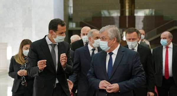 رئیس جمهور سوریه از یک هیئت روسی به سرپرستی لاورنتیف استقبال می کند